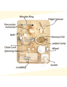 Tablero Ocupado Montessori de Madera VIESMUMU 39.6x29.7cm 2