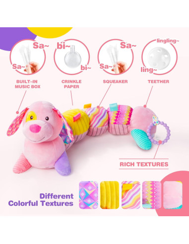 Juguete Musical para Bebés Koty - Perrito Rosa Sensorial 0-12 Meses