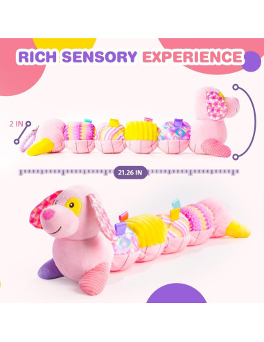 Juguete Musical para Bebés Koty - Perrito Rosa Sensorial 0-12 Meses