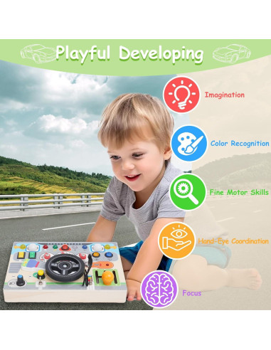 Tablero Ocupado Montessori de Madera para Niños 1-3 Años