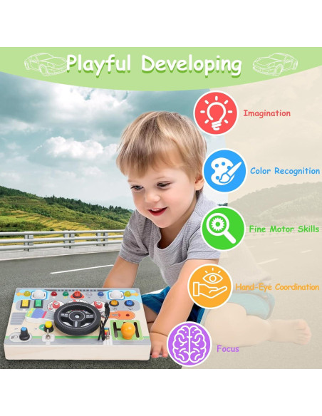 Tablero Ocupado Montessori de Madera para Niños 1-3 Años