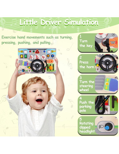 Tablero Ocupado Montessori de Madera para Niños 1-3 Años