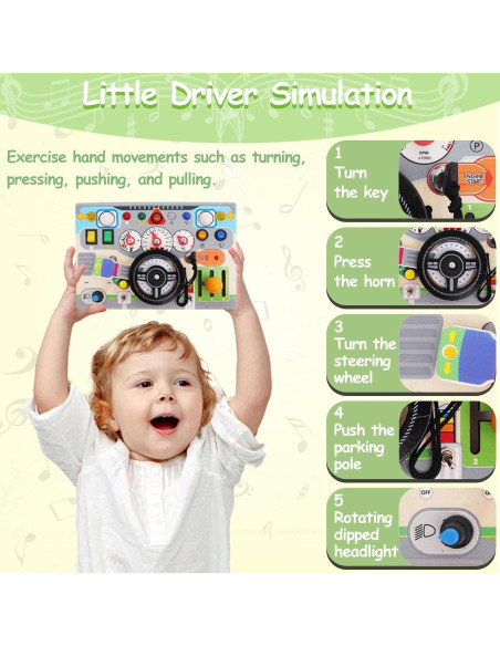 Tablero Ocupado Montessori de Madera para Niños 1-3 Años