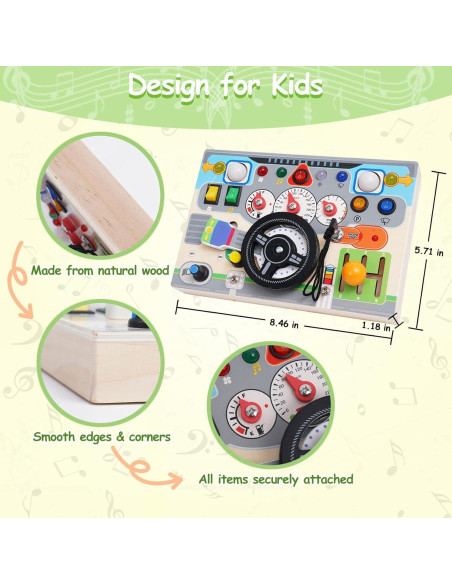 Tablero Ocupado Montessori de Madera para Niños 1-3 Años