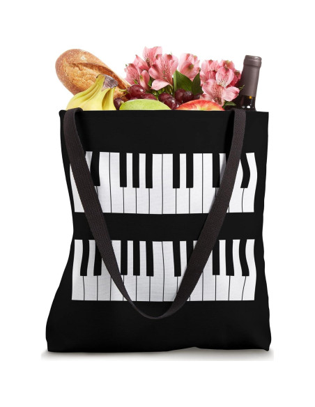 Bolsa Tote Divertida Lecciones Teclado Piano 40.6 cm Bolsa Tote Divertida Lecciones Teclado Piano 40.6 cm