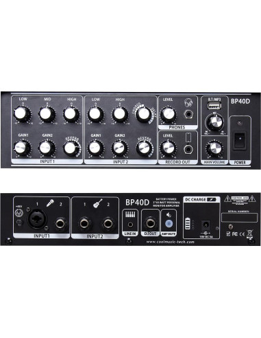 Amplificador de guitarra acústica Coolmusic BP40D 80W Bluetooth