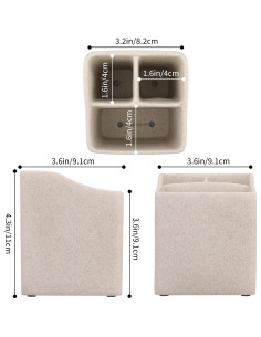 Soporte para Cepillos de Dientes MOCHTERO Beige Arena 3 Ranuras 2