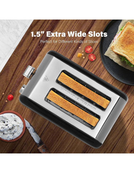 Tostadora YSSOA 2 Rebanadas Negra, 5 Niveles de Dorado