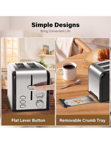 Tostadora YSSOA 2 Rebanadas Negra, 5 Niveles de Dorado