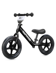 Bicicleta de Equilibrio Youthkkee 12" Negra para Niños 2-5 Años