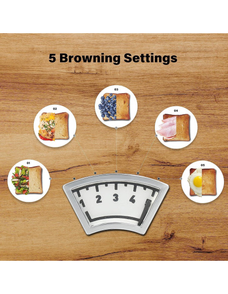 Tostadora YSSOA 2 Rebanadas Negra, 5 Niveles de Dorado