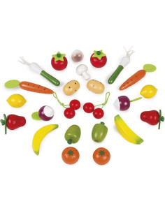 Cesta de Frutas y Verduras de Madera Janod - 25 Piezas 2