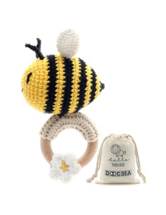 Sonajero de Ganchillo DICHA Abeja - Juguete Sensorial Bebés