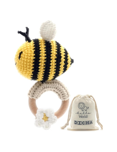 Sonajero de Ganchillo DICHA Abeja - Juguete Sensorial Bebés