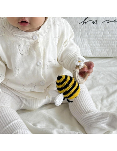 Sonajero de Ganchillo DICHA Abeja - Juguete Sensorial Bebés