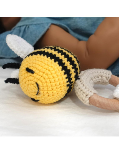 Sonajero de Ganchillo DICHA Abeja - Juguete Sensorial Bebés