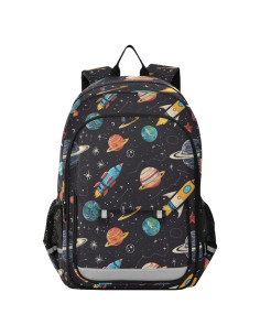 Mochila Escolar Unisex Domook Cohetes Planetas 15L