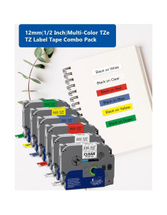 Cinta de Etiqueta Multi-color 12mm Labelwell TZe-231/131/431/531/631 2