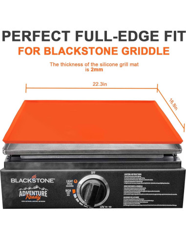 Mat de Silicona 22" XWIHTR para Plancha Blackstone Naranja