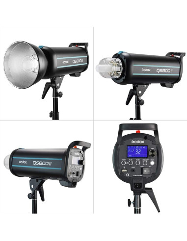 Flash Estroboscópico Godox QS800II 800Ws Luz de Estudio 150W