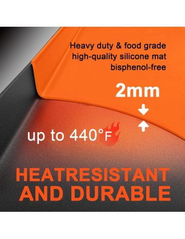 Mat de Silicona 22" XWIHTR para Plancha Blackstone Naranja