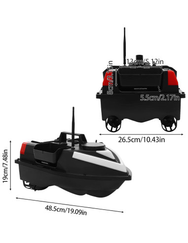Barco de Cebo para Pesca GDIFLS con Control Remoto y LED