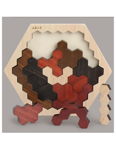 Rompecabezas Tangram de Madera AHYUAN 18.5x16 cm Educativo 2