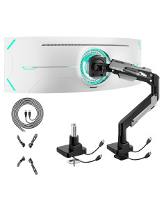 Brazo de Monitor ARES WING Ultra Ancho con USB 24-57" 30 kg