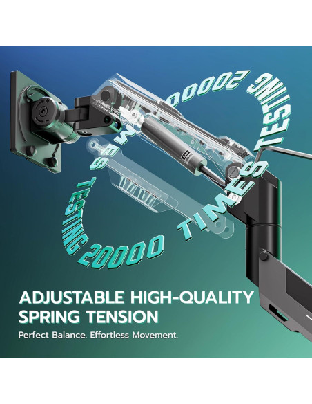 Brazo de Monitor ARES WING Ultra Ancho con USB 24-57" 30 kg