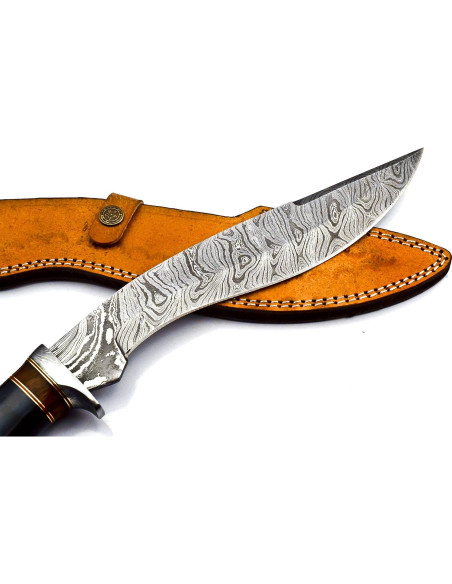 Cuchillo Kukri Nooraki KK155 de Acero Damasco 38.1 cm con Funda