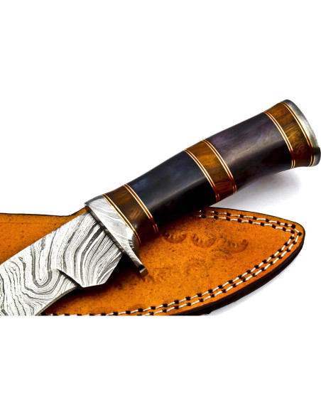 Cuchillo Kukri Nooraki KK155 de Acero Damasco 38.1 cm con Funda