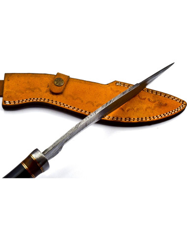 Cuchillo Kukri Nooraki KK155 de Acero Damasco 38.1 cm con Funda