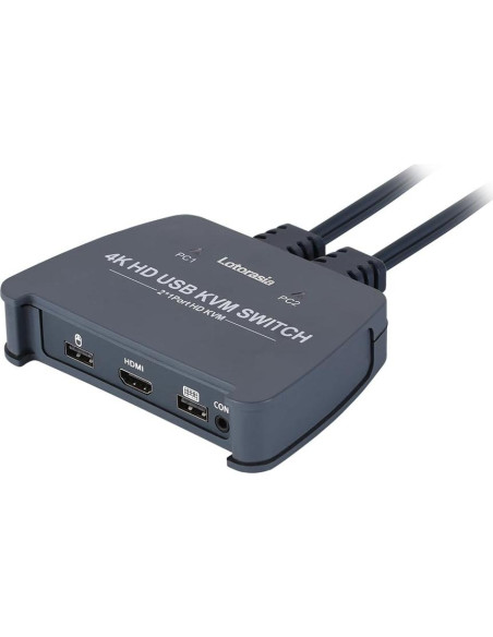 Interruptor KVM HDMI 4K 2 Computadoras Lotorasia con Cables