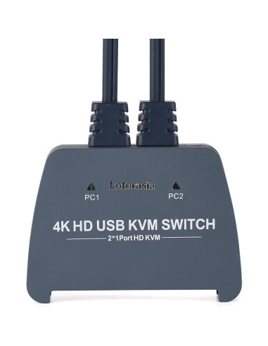 Interruptor KVM HDMI 4K 2 Computadoras Lotorasia con Cables
