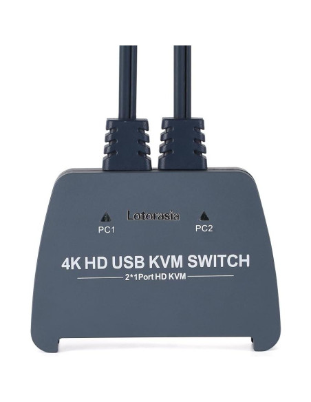 Interruptor KVM HDMI 4K 2 Computadoras Lotorasia con Cables