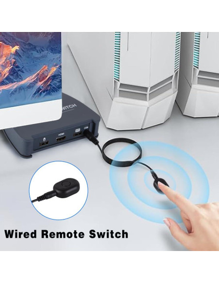 Interruptor KVM HDMI 4K 2 Computadoras Lotorasia con Cables