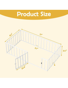 Cama de Piso Twin Montessori ROOMTEC de Metal 77x41x21 cm 2