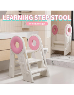 Taburete Plegable para Niños UNICOO - Ajustable 2-3 Pasos 2