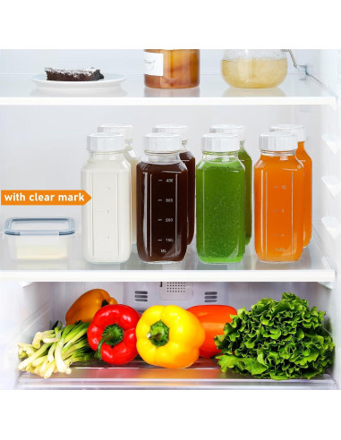 Botellas de Leche de Vidrio Cuadradas 473 ml - Paquete de 6