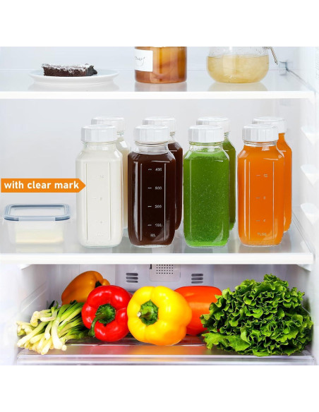 Botellas de Leche de Vidrio Cuadradas 473 ml - Paquete de 6