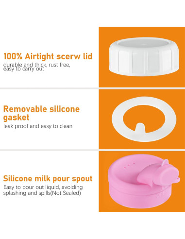 Botellas de Leche de Vidrio Cuadradas 473 ml - Paquete de 6