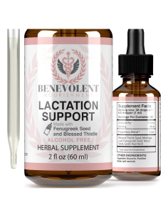Suplemento de Lactancia Líquido Benevolente 100% Orgánico - Aumento de Leche Materna