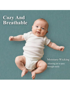 Paquete de 4 Sábanas Ajustables Haleeone para Cuna 88.9x53.3cm 2