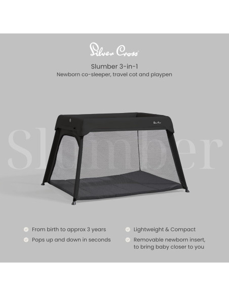 Cuna de viaje Silver Cross Sleep & Go 3 en 1 - Carbono Cuna de viaje Silver Cross Sleep & Go 3 en 1 - Carbono
