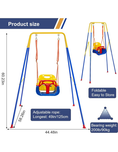 Columpio 3 en 1 Luxdsgn para Bebés y Niños de 6 Meses a 10 Años