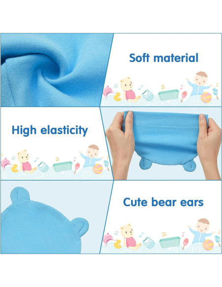 Geyoga 6 Gorros Beanie para Bebés 0-3 Meses con Orejas de Oso