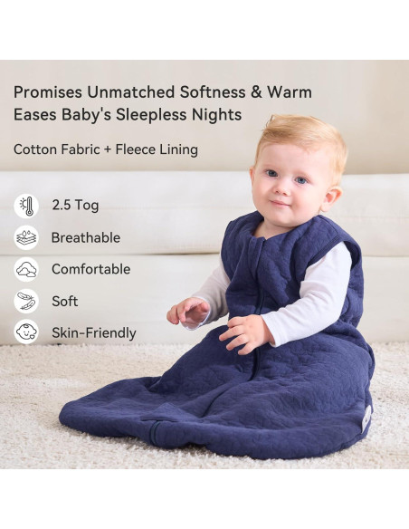 Saco de Sueño para Bebés Unnivoll 0-6 Meses Algodón 100%