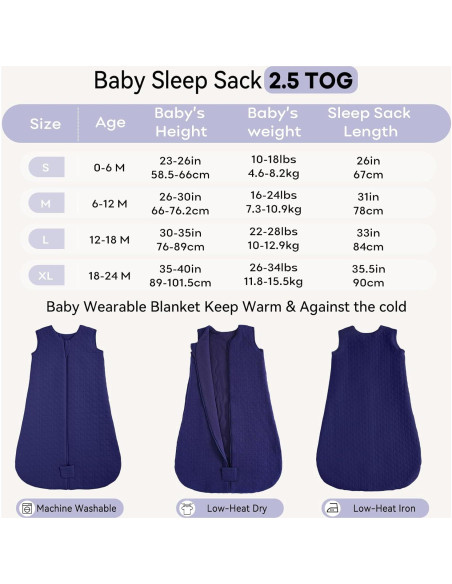 Saco de Sueño para Bebés Unnivoll 0-6 Meses Algodón 100%