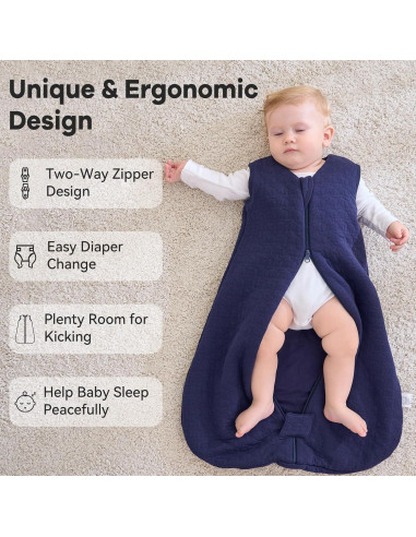 Saco de Sueño para Bebés Unnivoll 0-6 Meses Algodón 100%