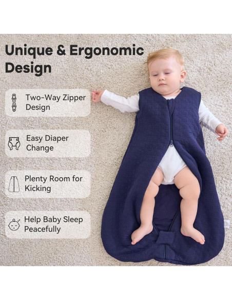 Saco de Sueño para Bebés Unnivoll 0-6 Meses Algodón 100%